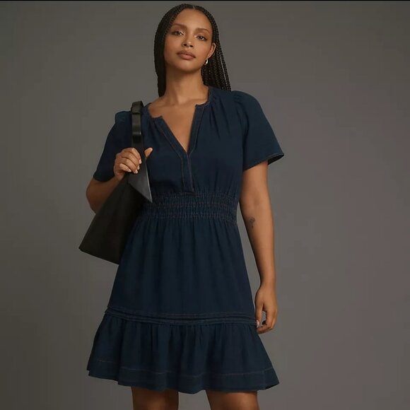 ANTHROPOLOGIE THE SOMERSET MINI DRESS PLUS SIZE 1X NWT - Picture 1 of 4